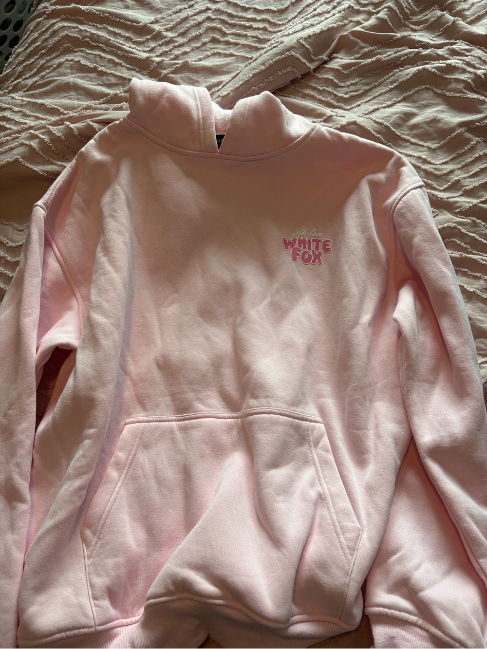 Never worn!! White Fox Boutique Pink Logo Pullover Hoodie